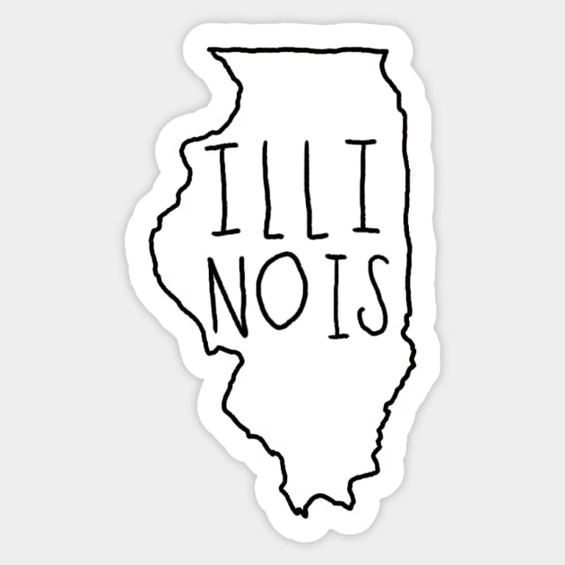 The State of Illinois - no color Sticker by loudestkitten